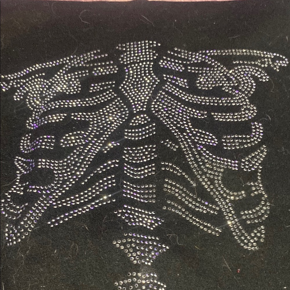 Black hoodie with Silver Rhinestone Skeleton Design